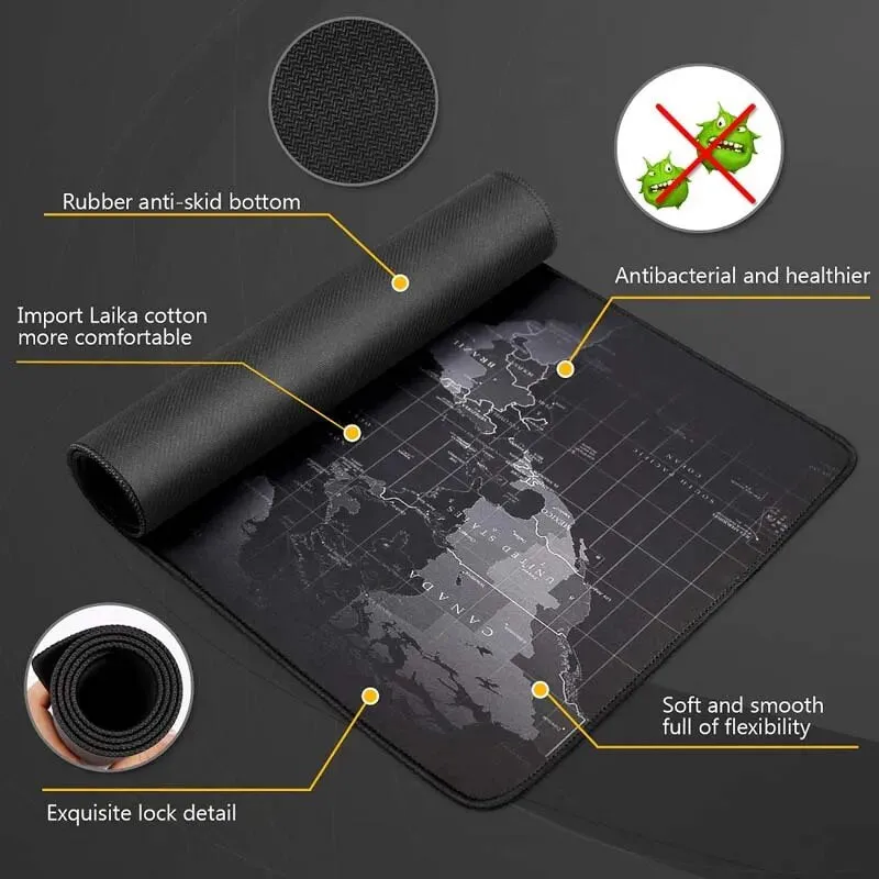 Large Mouse Pad Gaming | Gamer Map Mouse Mat HD Print Smooth