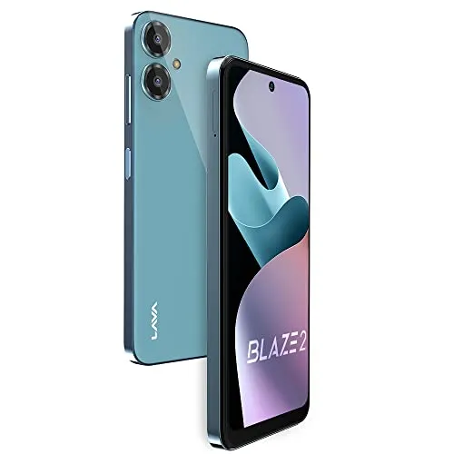 Lava Blaze 2 (6GB RAM, 128GB Storage) - Glass Blue | 18W Fast Charging | 6.5 inch 90Hz Punch Hole Display | Side Fingerprint Sensor | Upto 11GB Expandable RAM | 5000 mAh Battery