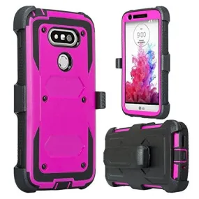 LG G5 Case, Rugged Full-Body Armor[Built-in Screen Protector] Heavy Duty Shock Resistant Holster Shell Combo Case for LG G5 - Purple