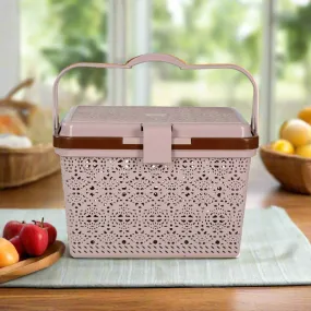 Light BrownMultipurpose Flower Plastic Picnic Basket