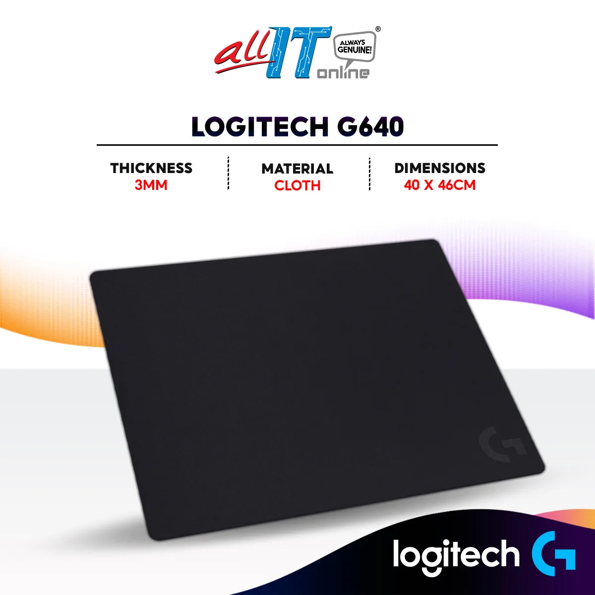 Logitech Gaming Mouse Pad with Cloth / Hard Surface Material - G740 / G640 / G440 / G240