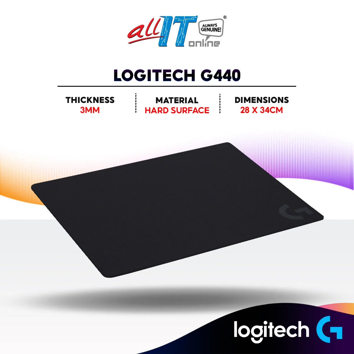 Logitech Gaming Mouse Pad with Cloth / Hard Surface Material - G740 / G640 / G440 / G240