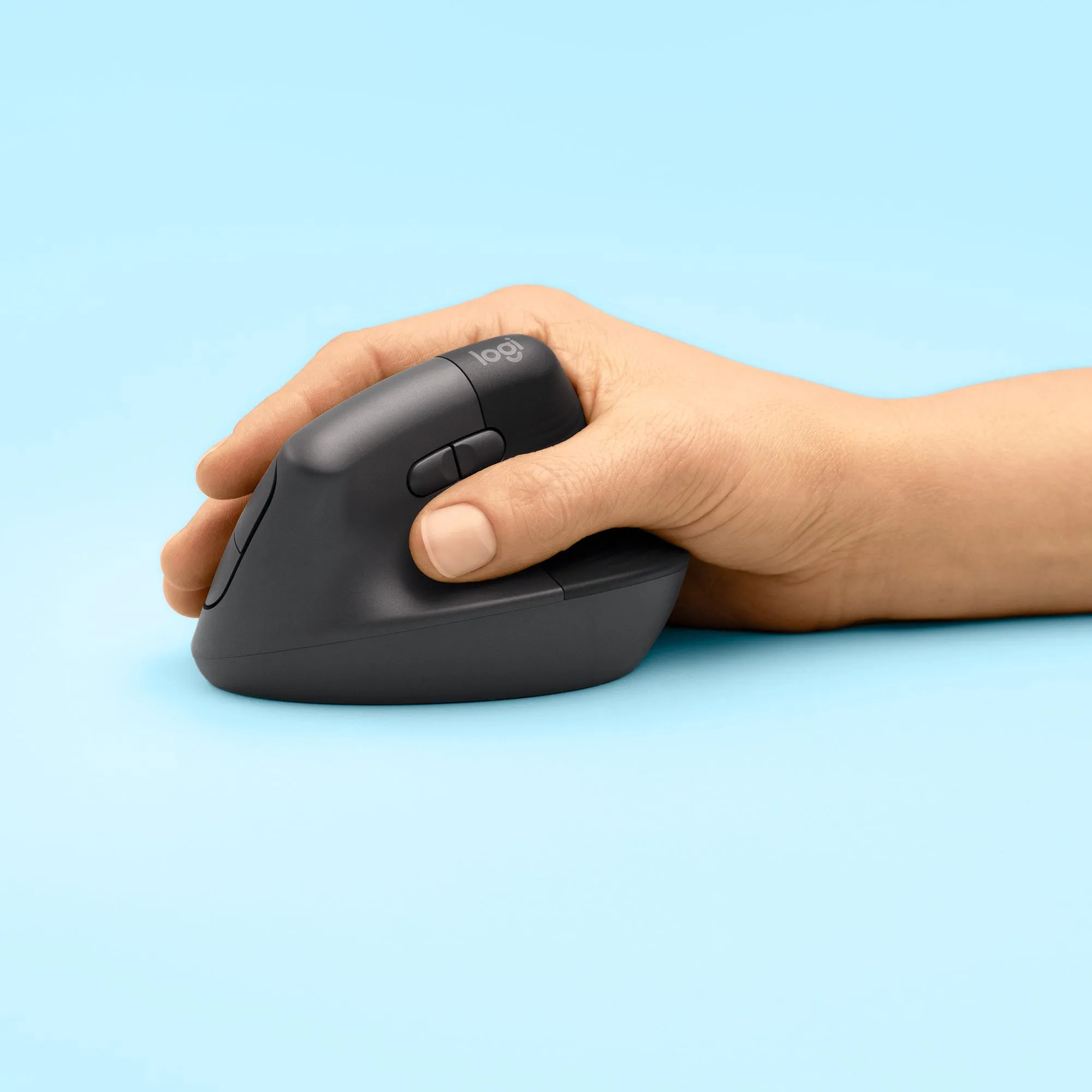 Logitech Lift Vertical Ergonomic Mouse - Vertical Mouse - Ergonomic - Optical - 6 Buttons - Wireless - Bluetooth, 2.4 Gh