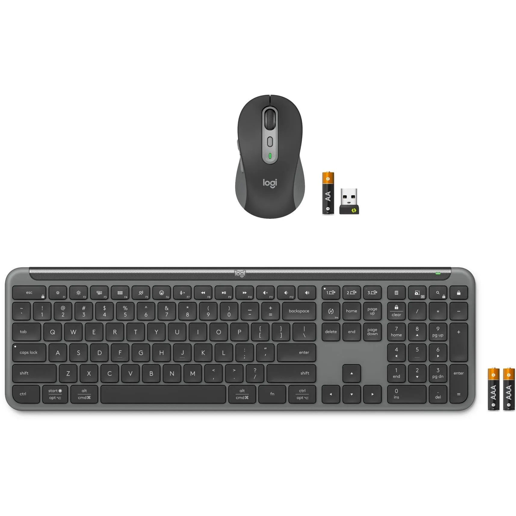 Logitech MK950 Slim Wireless Keyboard & Mouse Combo (Graphite)