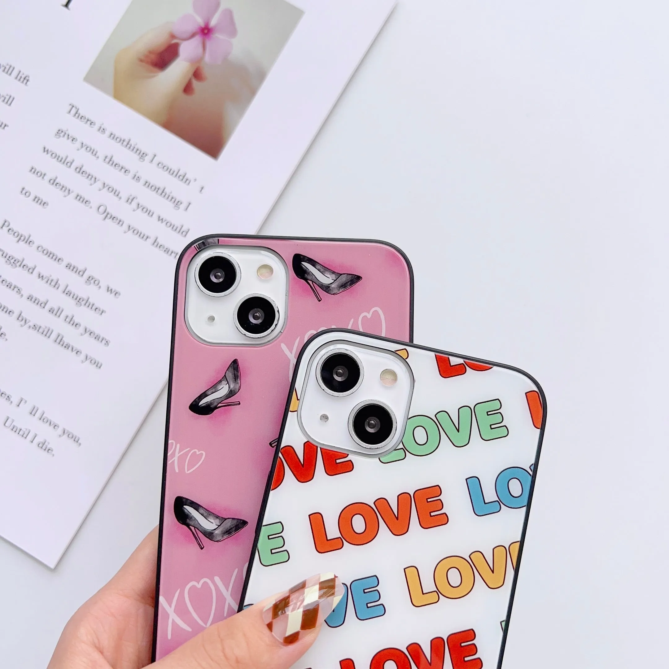 LOVE and XOXO Pattern Glass Case