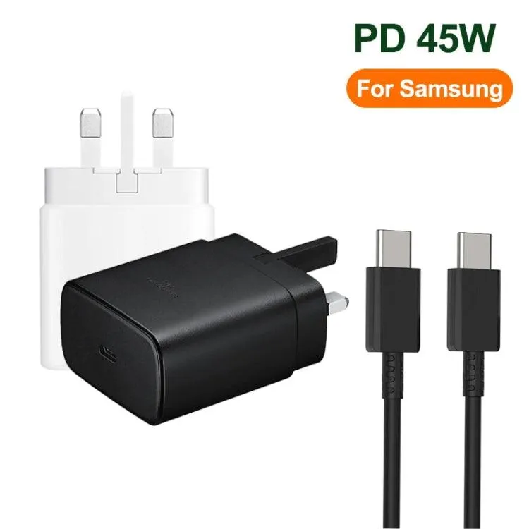 M135 45W UK Plug USB-C Fast Charger with 5A Type-C Cable for Quick Device Charging