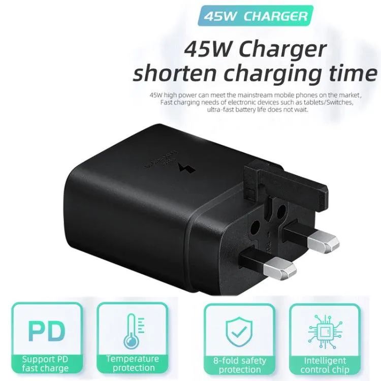 M135 45W UK Plug USB-C Fast Charger with 5A Type-C Cable for Quick Device Charging