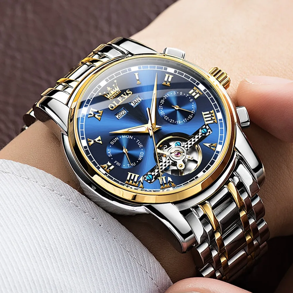 Mechanical Automatic Stainless Steel Waterproof Luminous Watch for Men