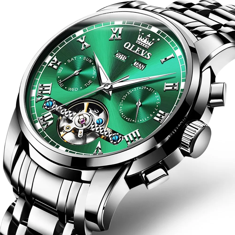 Mechanical Automatic Stainless Steel Waterproof Luminous Watch for Men