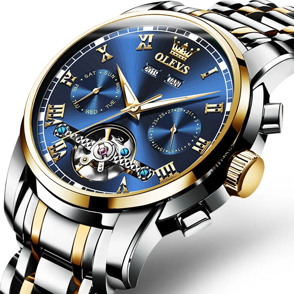 Mechanical Automatic Stainless Steel Waterproof Luminous Watch for Men