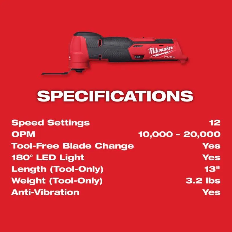 Milwaukee M12 FUEL Cordless Oscillating Multi-Tool Kit (Battery & Charger)