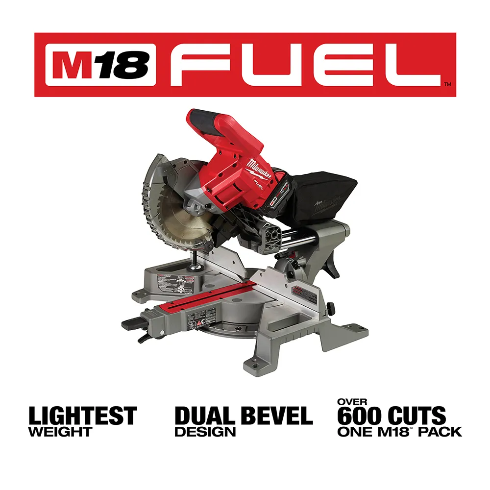 Milwaukee M18 Fuel 7-1/4". Dual Bevel Sliding Compound Miter Saw Kit