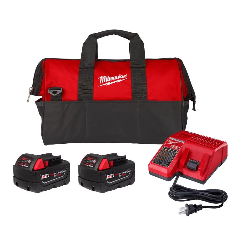 Milwaukee M18 M18 Lithium-Ion Battery and Charger Starter Kit 4 pc