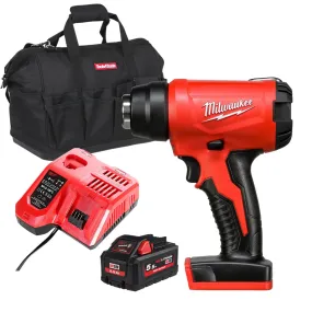 Milwaukee M18BHG-0 18V Cordless Compact Heat Gun with 1 x 5.5Ah Battery Charger & Bag