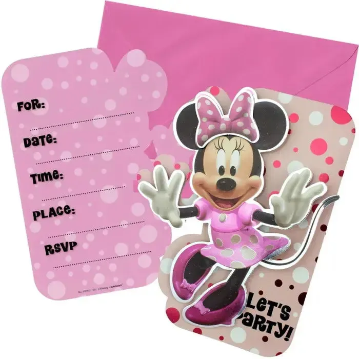 Minnie Mouse Forever Deluxe Invitations - 8 Pkt