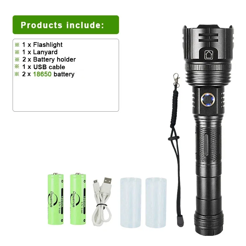 Most Powerful Flashlight Long Range Led Flashlight Ultra Strong Spotlight LED Lantern Zoom LED Torch Waterproof Hand Lamp