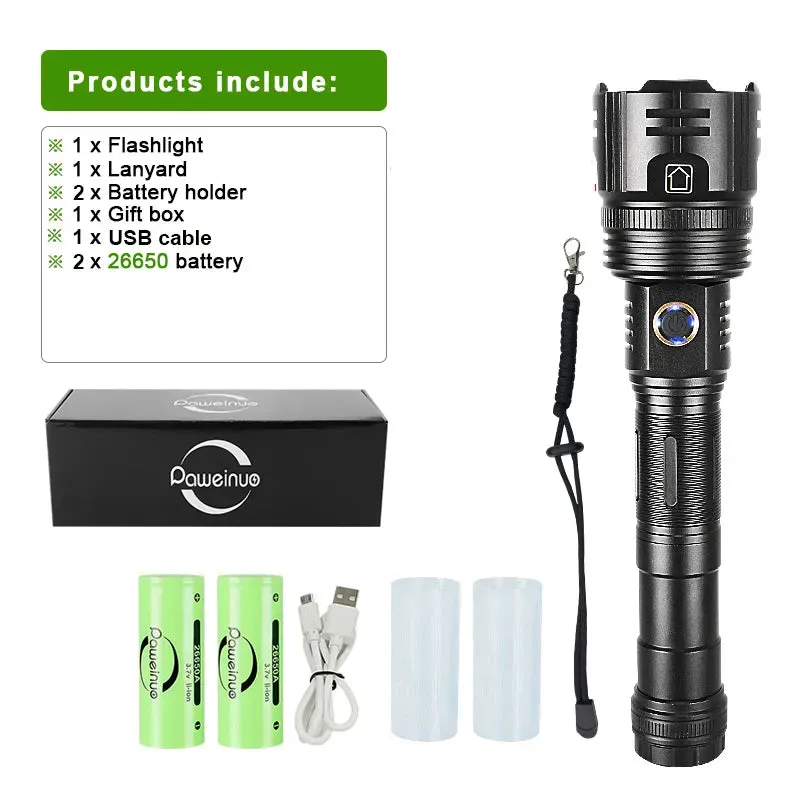 Most Powerful Flashlight Long Range Led Flashlight Ultra Strong Spotlight LED Lantern Zoom LED Torch Waterproof Hand Lamp