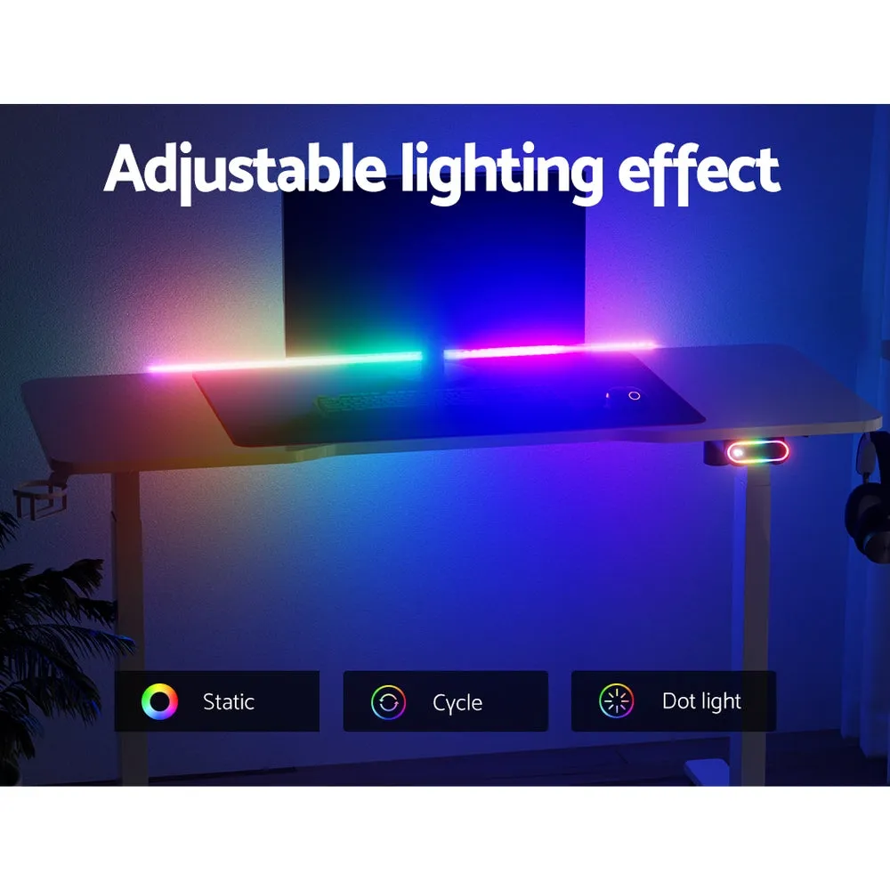 Motorised RGB LED Standing Gaming Desk, 140CM - Artiss