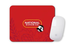 National Bohemian Pill Logo w/ Hops (Red) / Mouse Pad