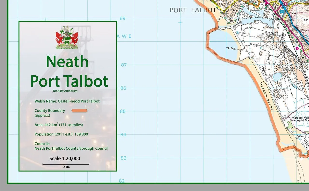 Neath Port Talbot County Map