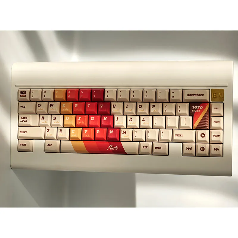 NEWTOY 1970 Music Vintage Keycaps and Large Mouse Pad Set