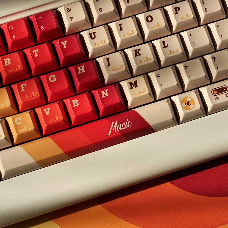 NEWTOY 1970 Music Vintage Keycaps and Large Mouse Pad Set