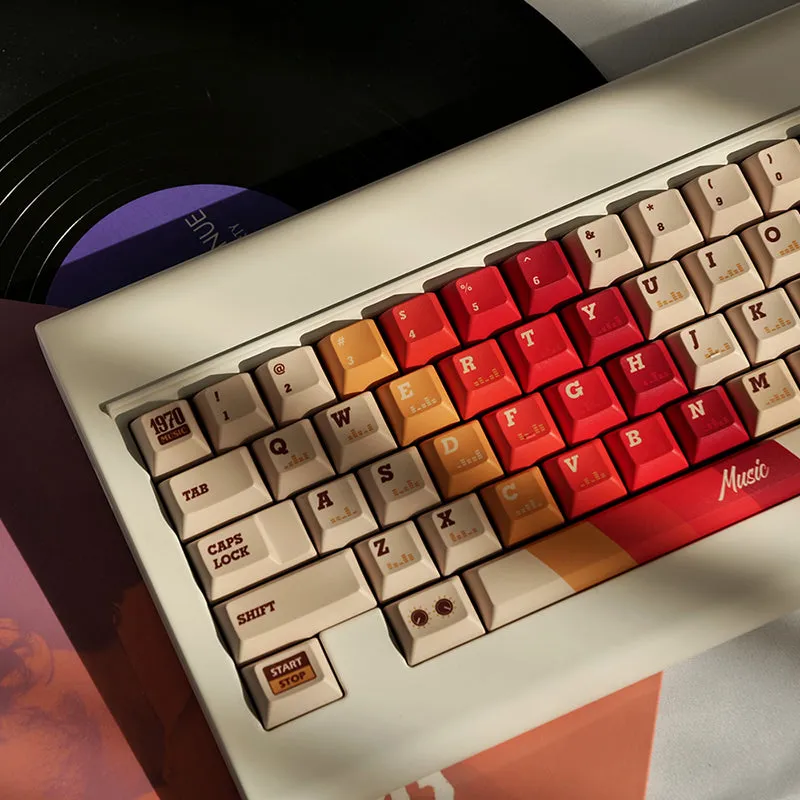 NEWTOY 1970 Music Vintage Keycaps and Large Mouse Pad Set