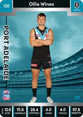 Ollie Wines, 120, Silver Parallel, 2023 Teamcoach AFL