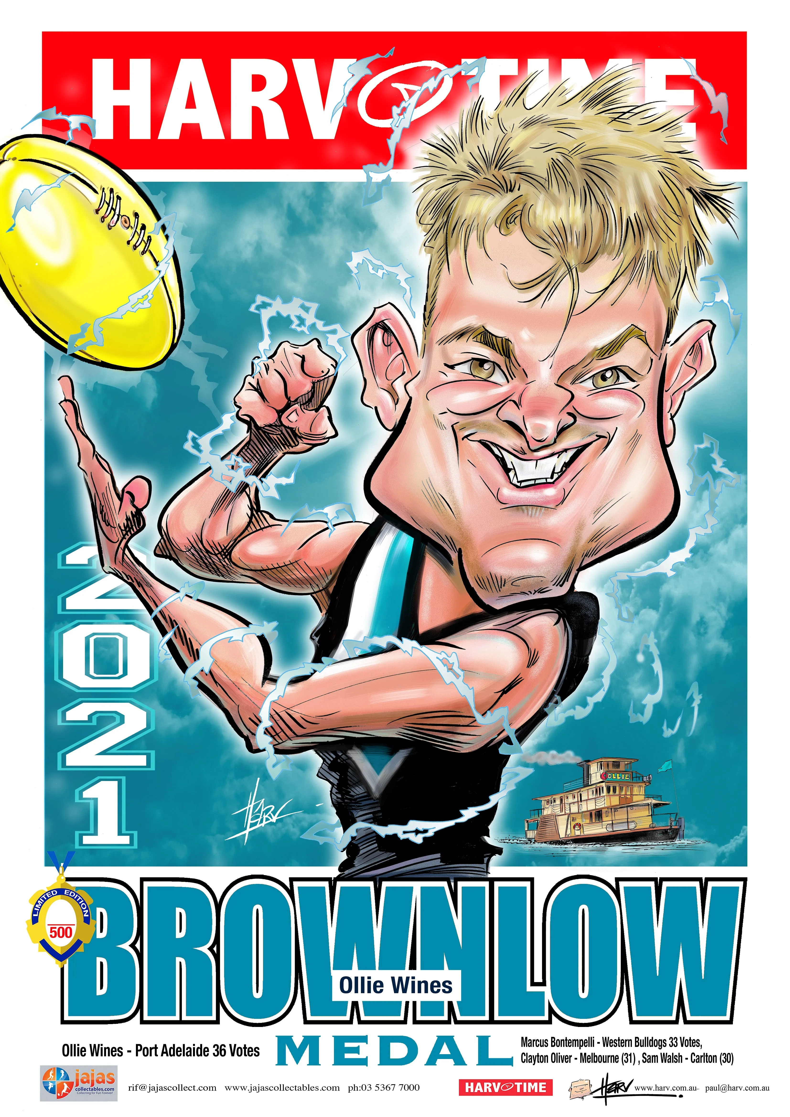 Ollie Wines, 2021 Brownlow Harv Time Poster