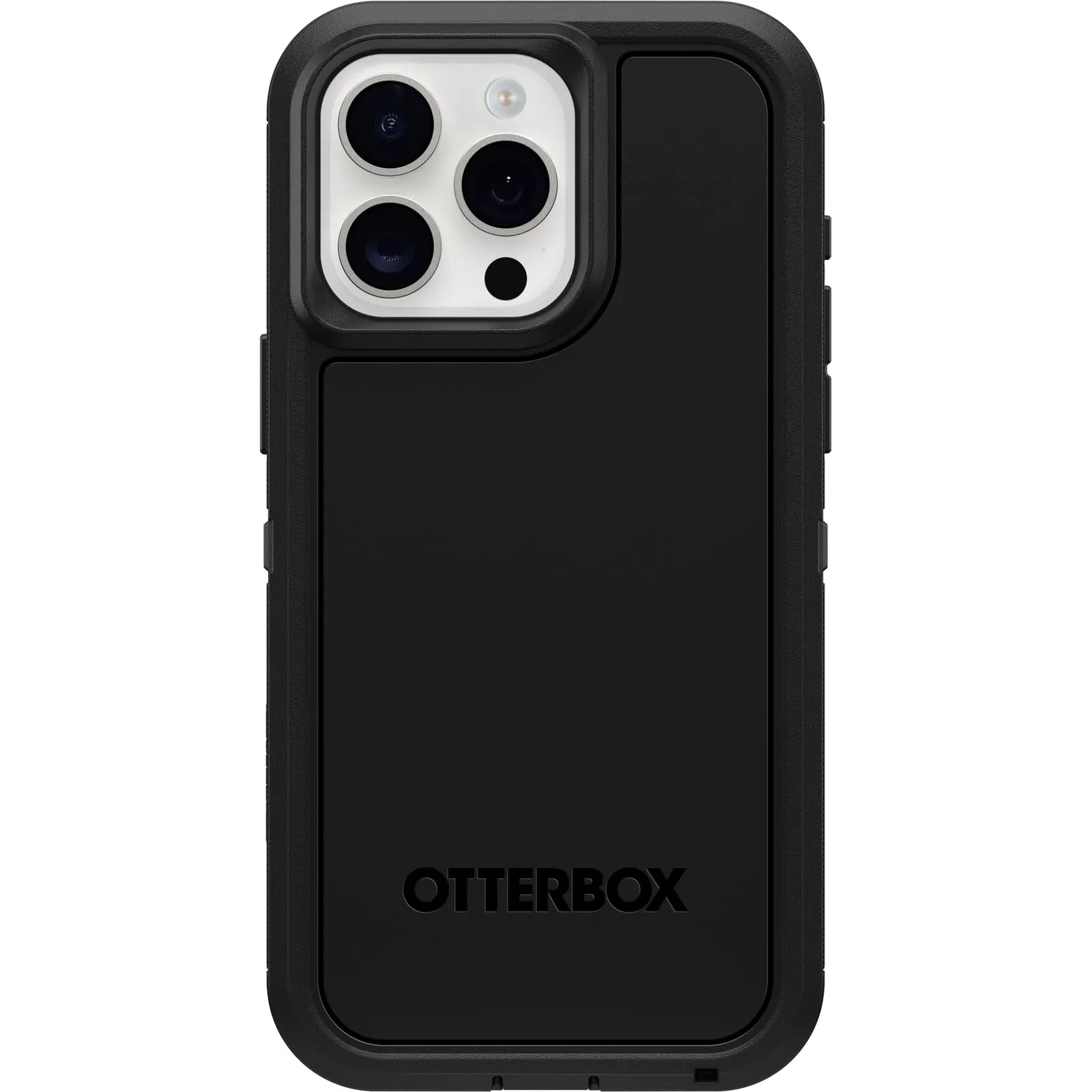 OtterBox iPhone 15 Pro MAX (Only) Defender Series XT Clear Case - Dark Side (Black/Clear), Screenless, Rugged, Snaps to MagSafe, Lanyard Attachment (Ships in Polybag, Ideal for Business Customers)