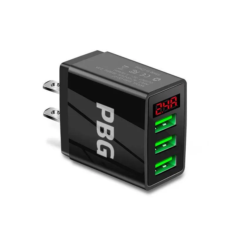 PBG 3 Port Wall Charger with LED Voltage Display Charge 3 Devices at once!