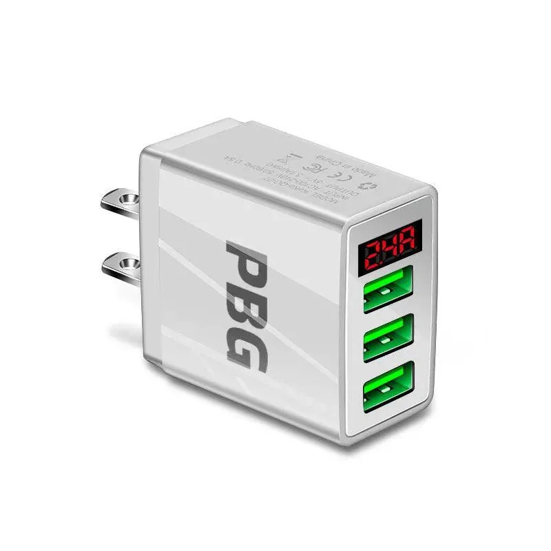 PBG 3 Port Wall Charger with LED Voltage Display Charge 3 Devices at once!