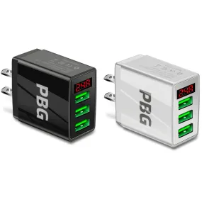 PBG 3 Port Wall Charger with LED Voltage Display Charge 3 Devices at once!