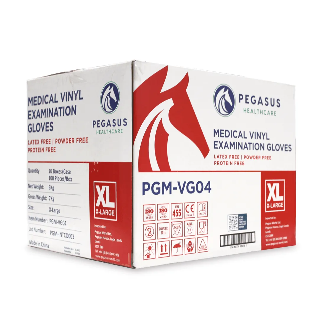 Pegasus Healthcare Clear Vinyl Examination Gloves Case - 1000 Disposable Gloves