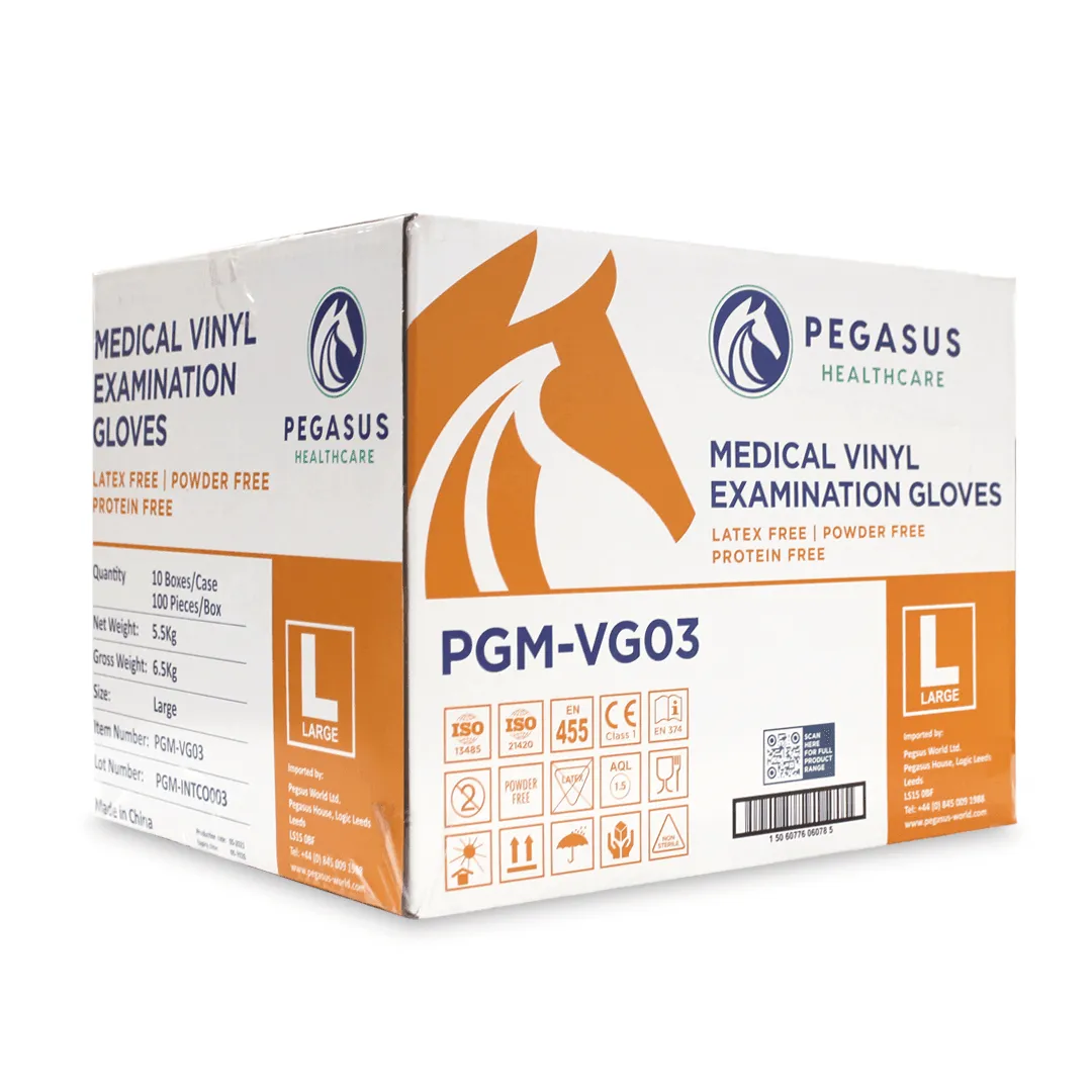 Pegasus Healthcare Clear Vinyl Examination Gloves Case - 1000 Disposable Gloves