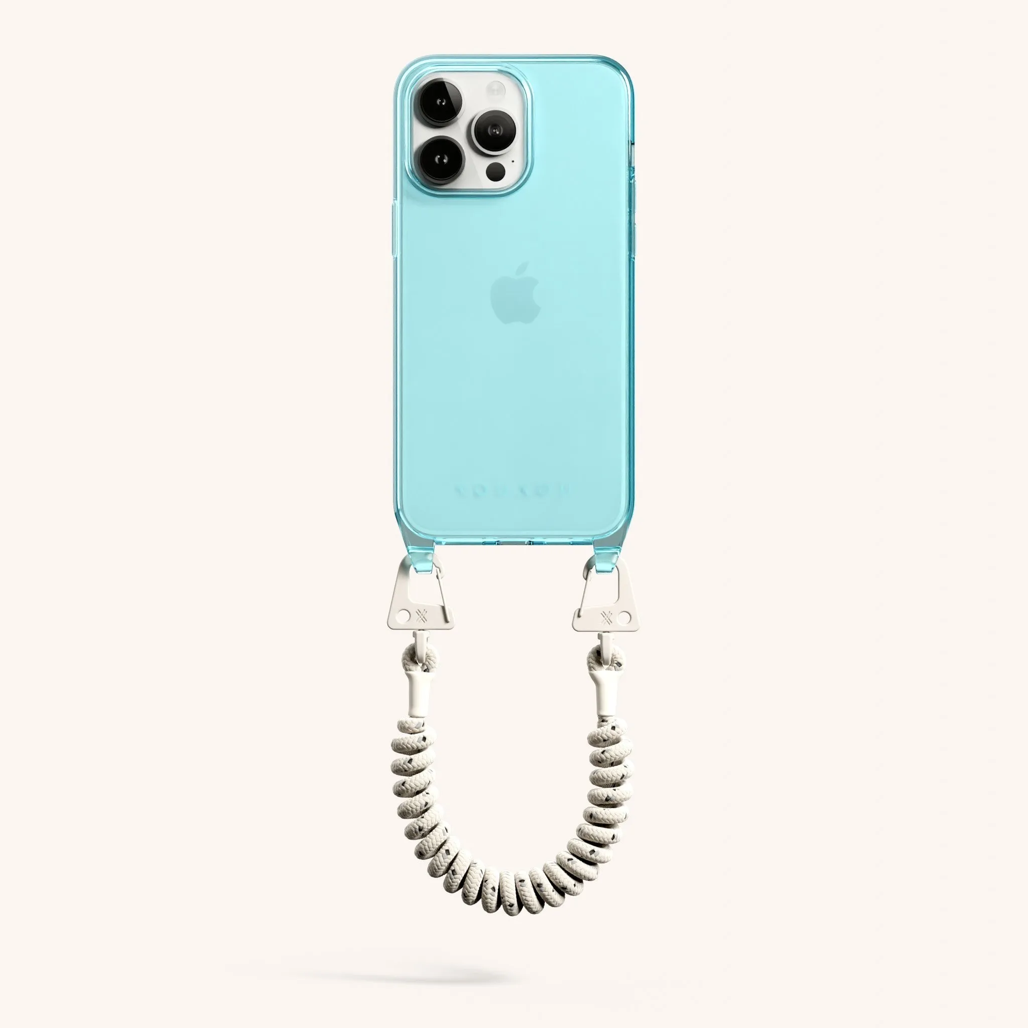 Phone Case with Spiral Rope in Pool Clear   Chalk