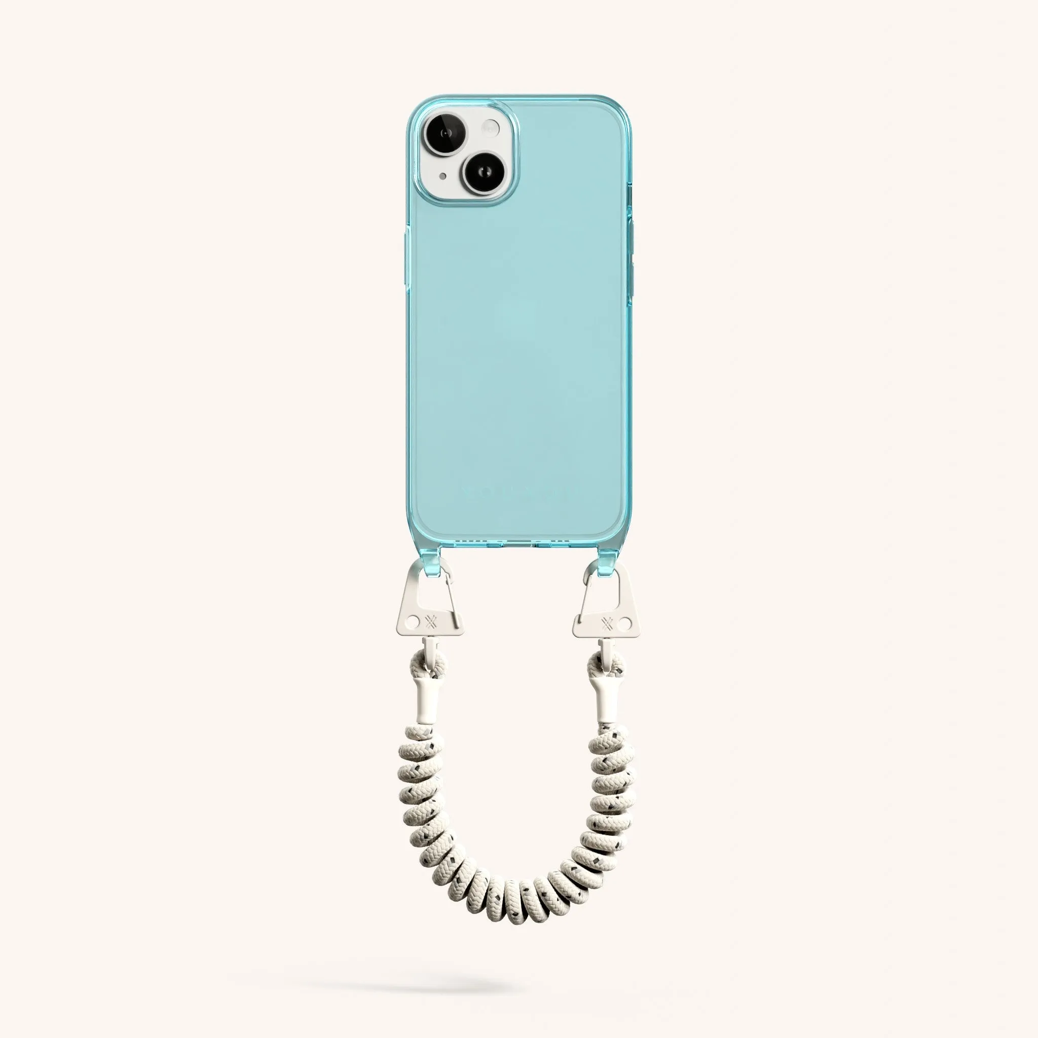 Phone Case with Spiral Rope in Pool Clear   Chalk