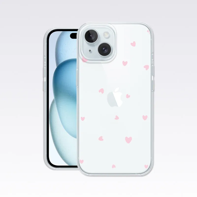 Pink Heart Clear Silicon Cover