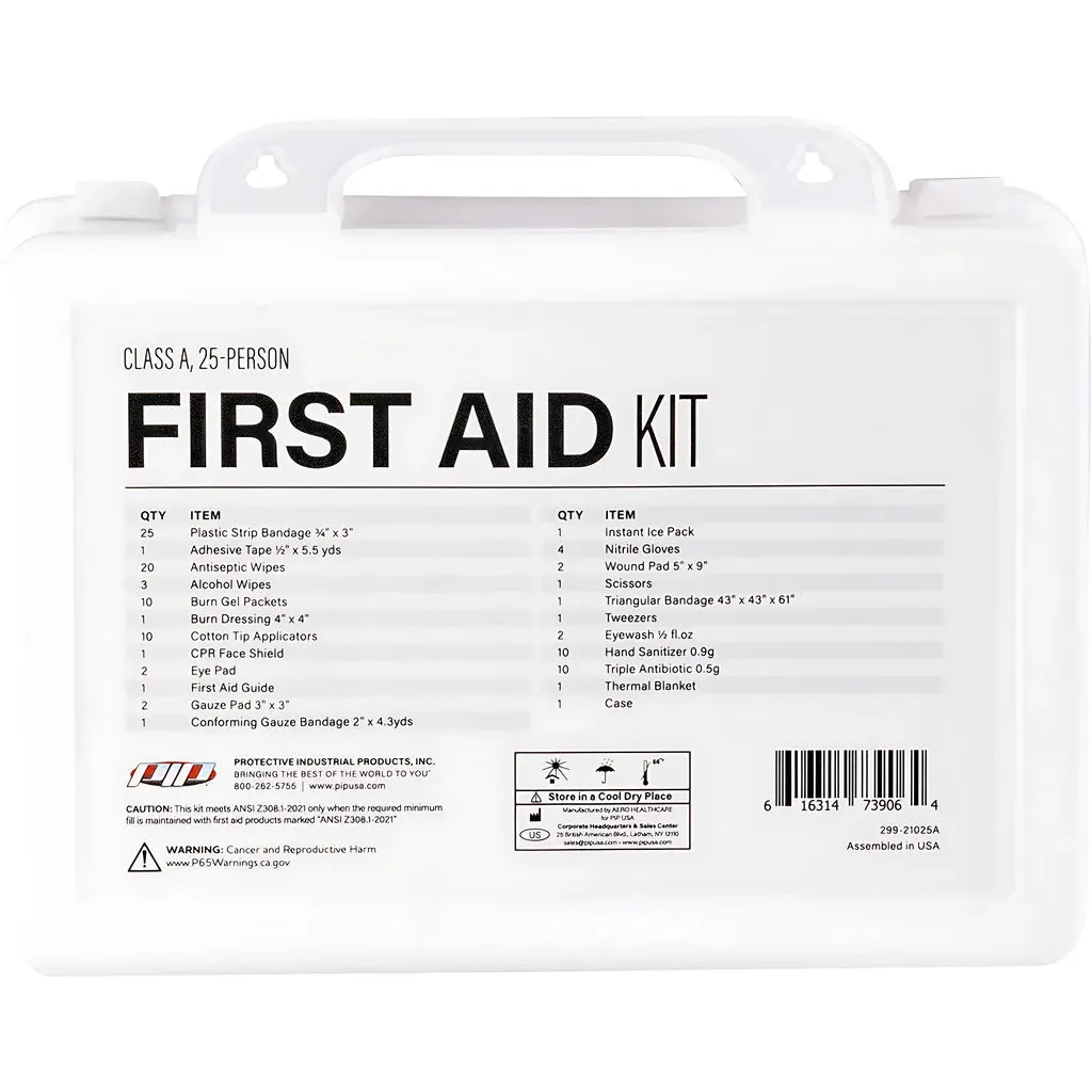 PIP 299-21025A ANSI Class A Waterproof First Aid Kit - 25 Person