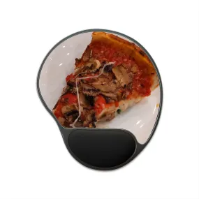 Pizza on Plate Mouse Pad With Wrist Rest