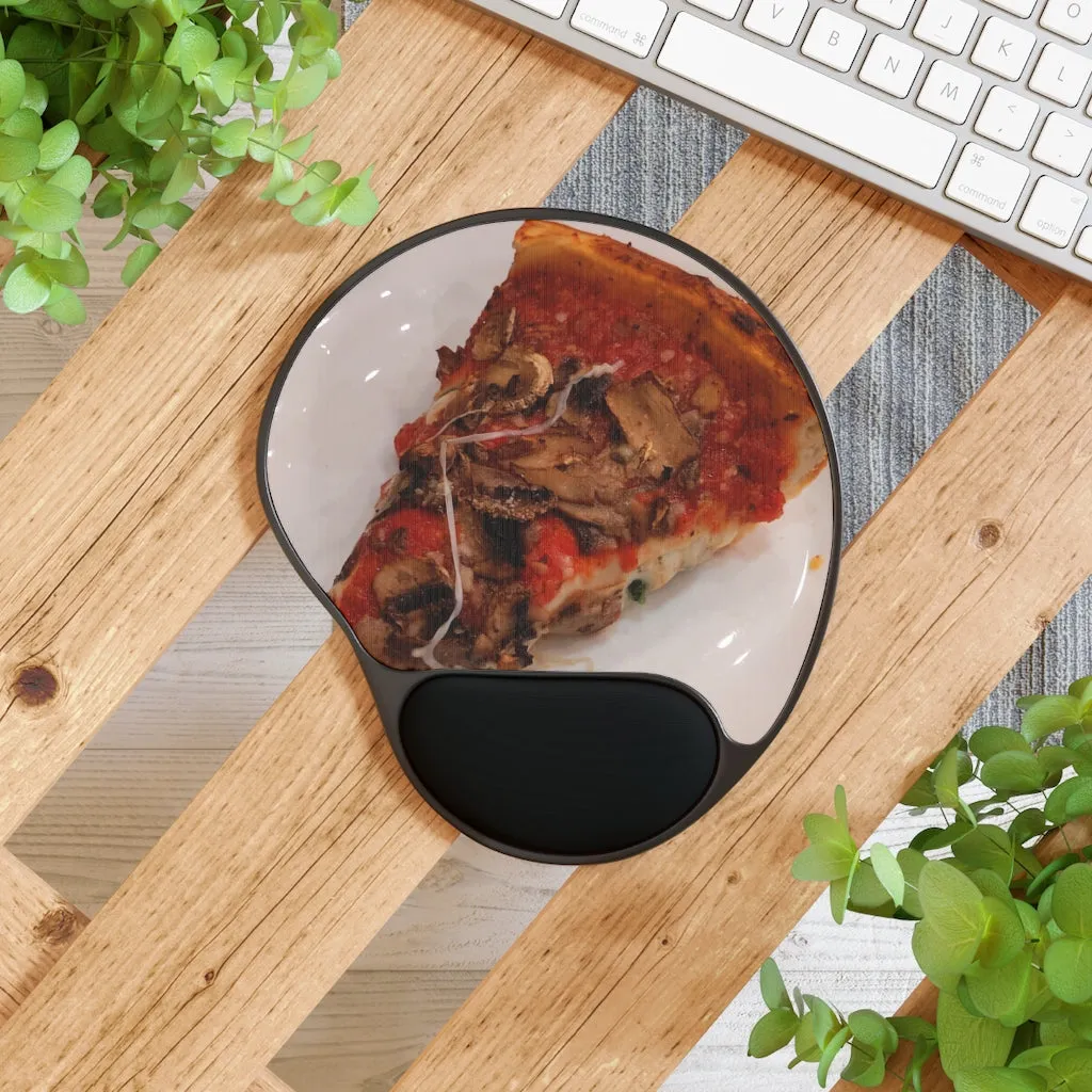 Pizza on Plate Mouse Pad With Wrist Rest