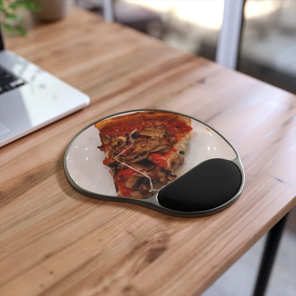 Pizza on Plate Mouse Pad With Wrist Rest