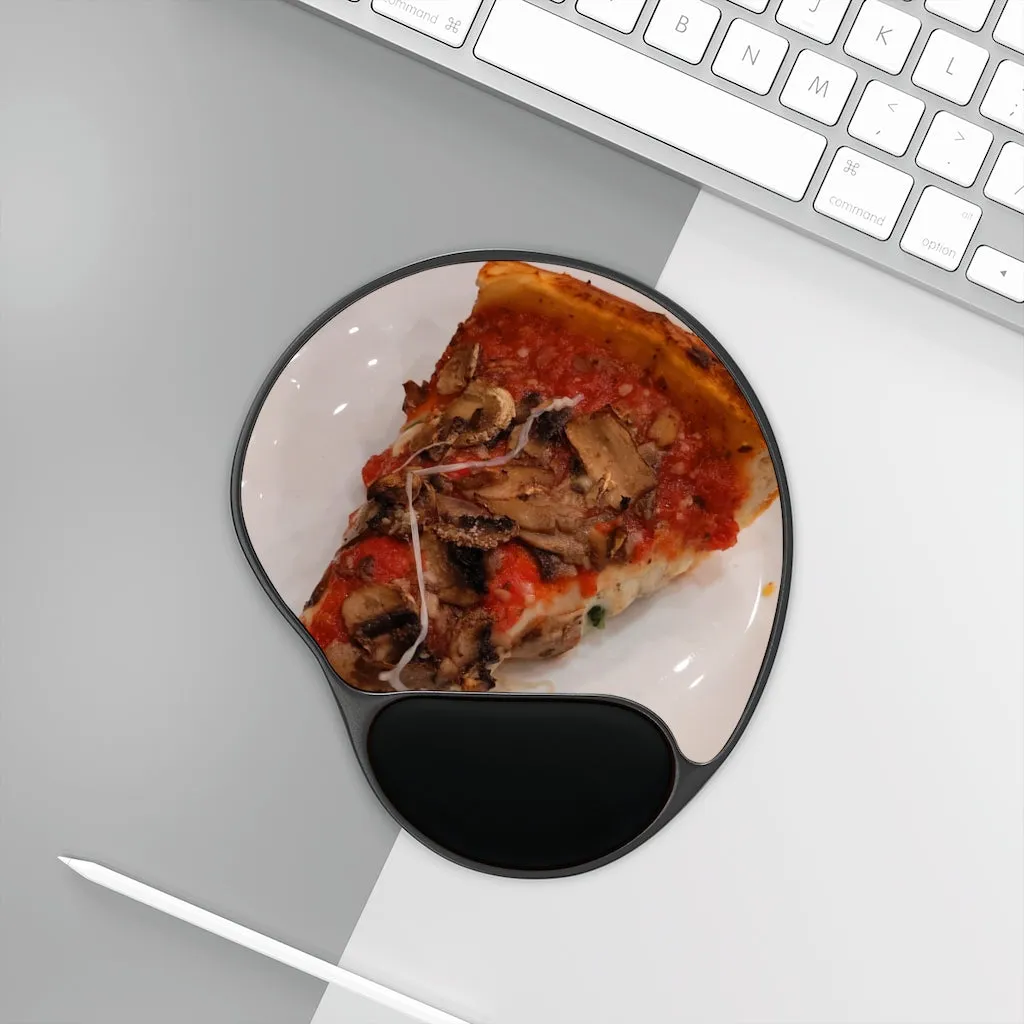 Pizza on Plate Mouse Pad With Wrist Rest