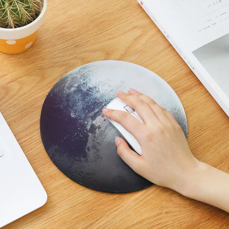 Planet Series Mat 220 x 220 x 3mm Circular Mouse Pad With Style Earth/Venus/Mars/Mercury/Jupiter/Pluto/Rainbow moon/Black moon