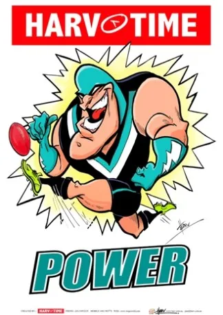 Port Adelaide Power, Mascot Print Harv Time Poster