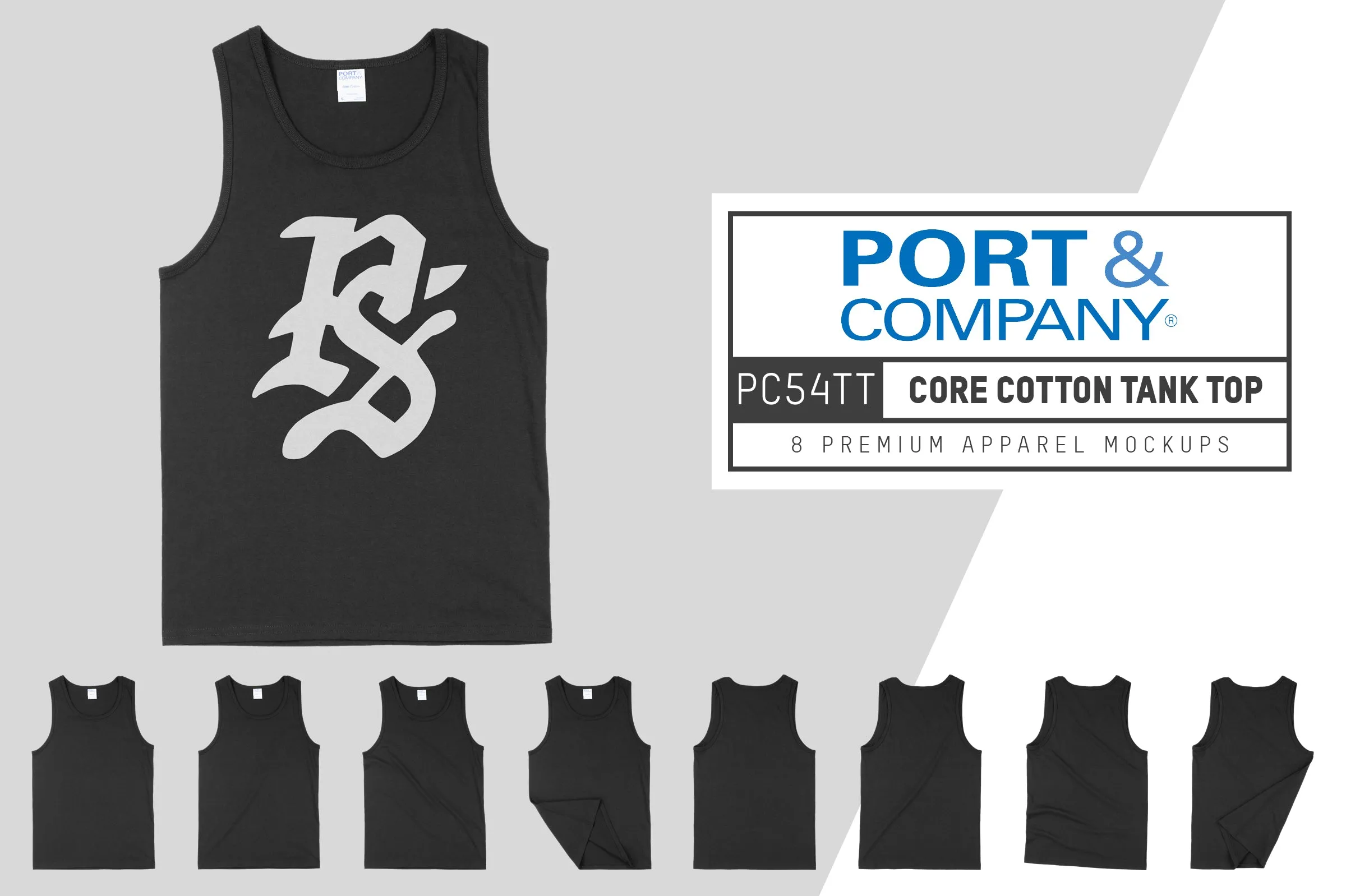 Port & Company PC54TT Core Tank Top Mockups