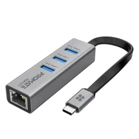 Promate Gigahub-C Multi-Port USB Hub With Ethernet Port