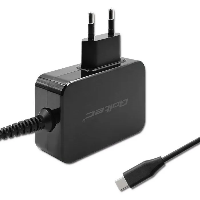 Qoltec 52385 Gan Power Pro Charger | 1Xusb-C | 45W | 5-20V | 2.25-3A | Black