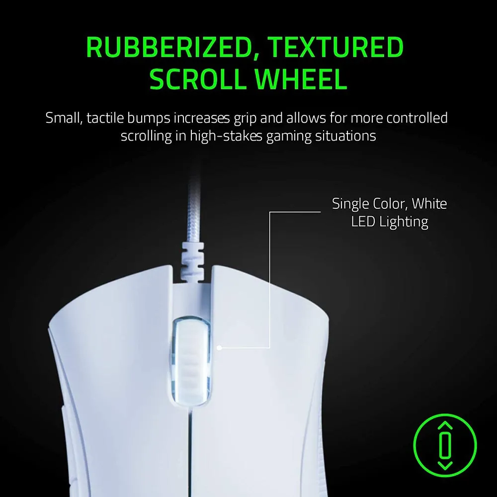 Razer Mouse DeathAdder Essential Gaming Mouse: 6400 DPI Optical Sensor - 5 Programmable Buttons - Mechanical Switches - Rubber Side Grips - Mercury White