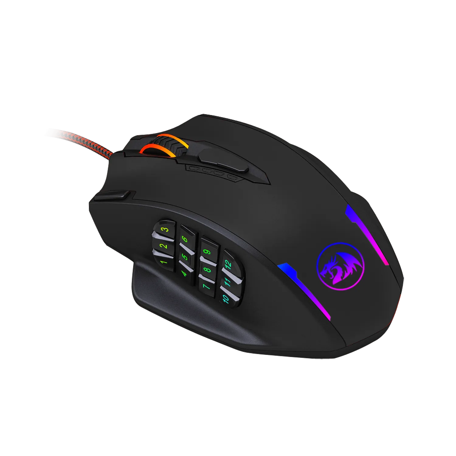 Redragon IMPACT 12400DPI MMO Gaming Mouse - Black - RD-M908